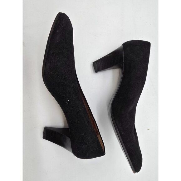 Henry Bendel Black Suede Heels Womens Size 8 Made In Italy old money elegant - Picture 10 of 11